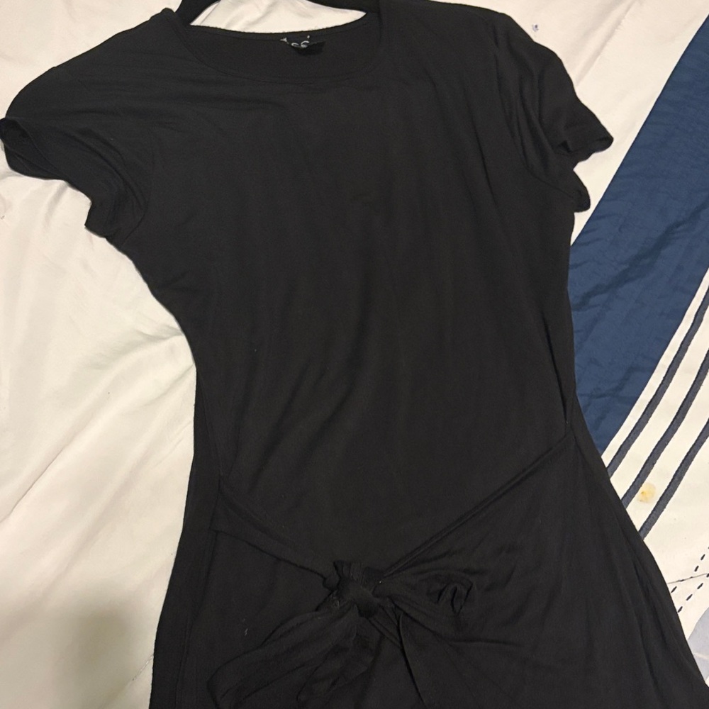 Windsor Black Tie-Front Mini Dress